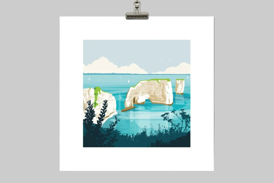 Old Harry Rocks II Greetings Card