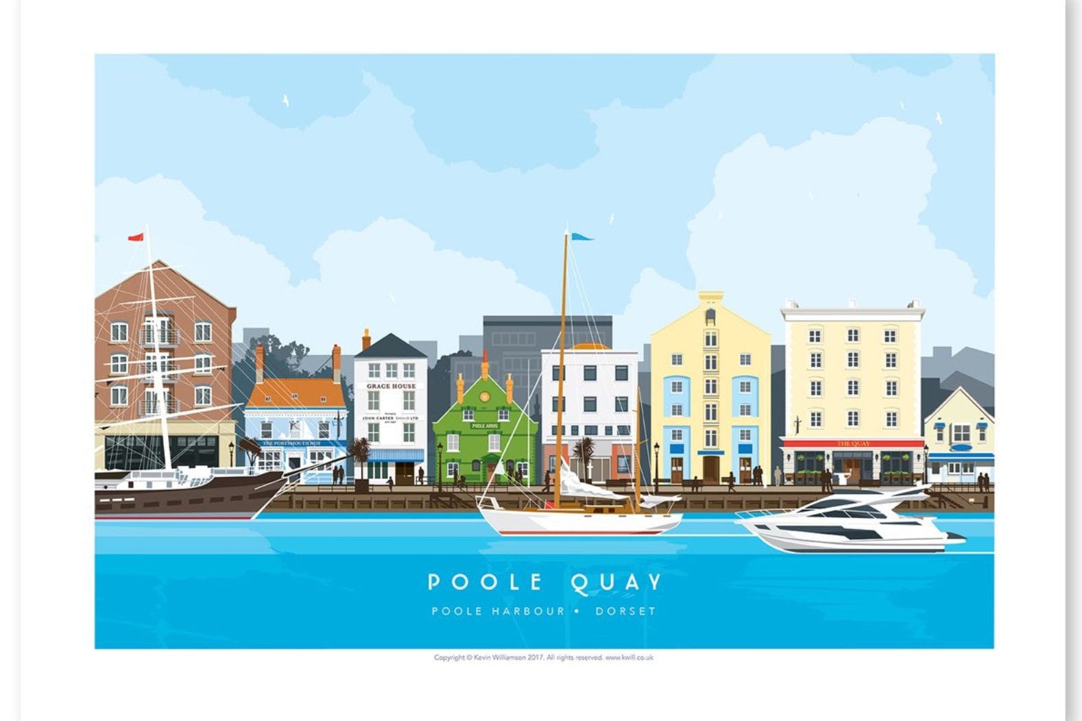 Poole Quay A3 Print by Kevin Williamson