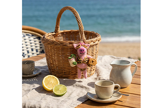 Felt So Good Handmade Babe Beach Piggy Hanging Decoration