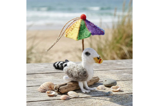 Felt So Good Handmade British Summer Seagull Hanging Decoration
