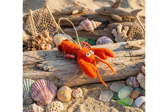 Felt So Good Handmade Louella Lobster Hanging Decoration