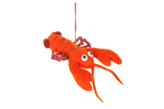Felt So Good Handmade Louella Lobster Hanging Decoration