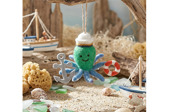 Felt So Good Handmade Captain Odin the Octopus Hanging Decoration